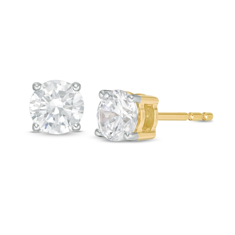 Main Image 1 of 0.80 CT. T.W. Diamond Solitaire Stud Earrings in 14K Gold