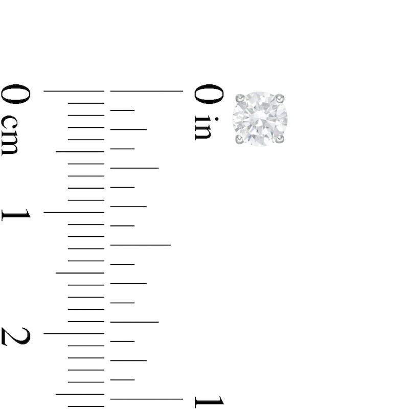 Main Image 3 of 0.80 CT. T.W. Diamond Solitaire Stud Earrings in 14K Gold