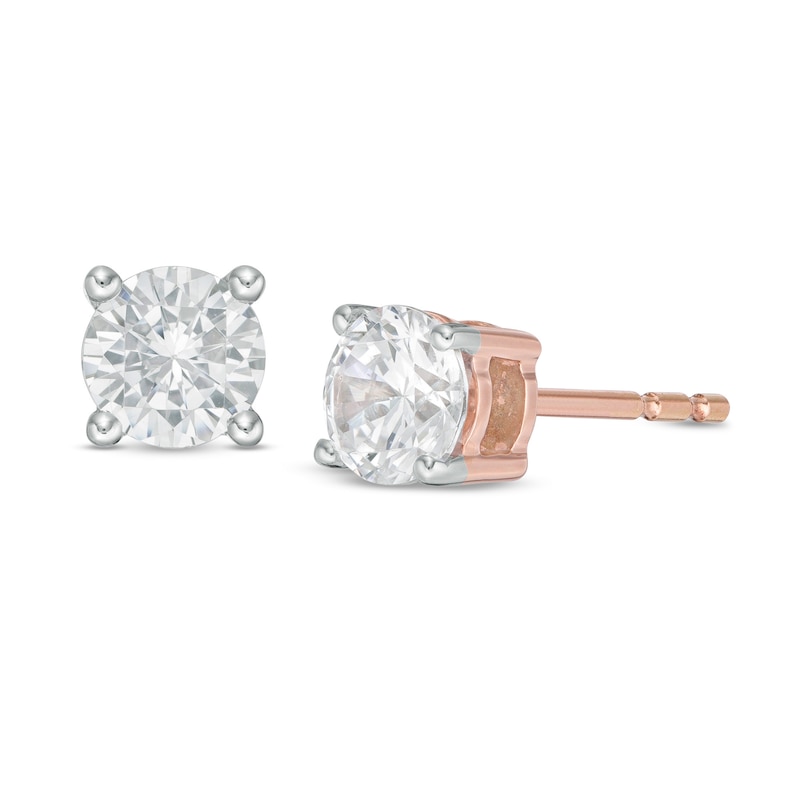 Main Image 1 of 0.80 CT. T.W. Diamond Solitaire Stud Earrings in 14K Rose Gold