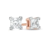 CT. T.W. Princess-Cut Diamond Solitaire Stud Earrings in 14K Rose Gold