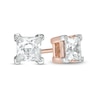 Thumbnail Image 1 of 0.58 CT. T.W. Princess-Cut Diamond Solitaire Stud Earrings in 14K Rose Gold