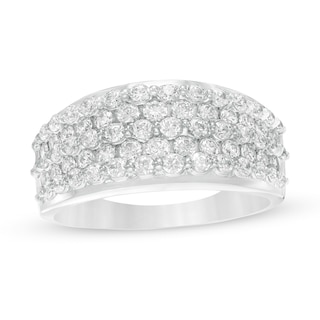 1.50 CT. T.W. Diamond Multi-Row Band in 14K White Gold