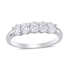 Thumbnail Image 0 of 0.95 CT. T.W. Oval Diamond Five Stone Anniversary Band in 14K White Gold (H/VS2)