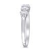 0.95 CT. T.W. Oval Diamond Five Stone Anniversary Band in 14K White Gold (H/VS2)