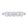 0.95 CT. T.W. Oval Diamond Five Stone Anniversary Band in 14K White Gold (H/VS2)