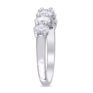 1.29 CT. T.W. Oval Diamond Seven Stone Anniversary Band in 14K White Gold (G/SI2)