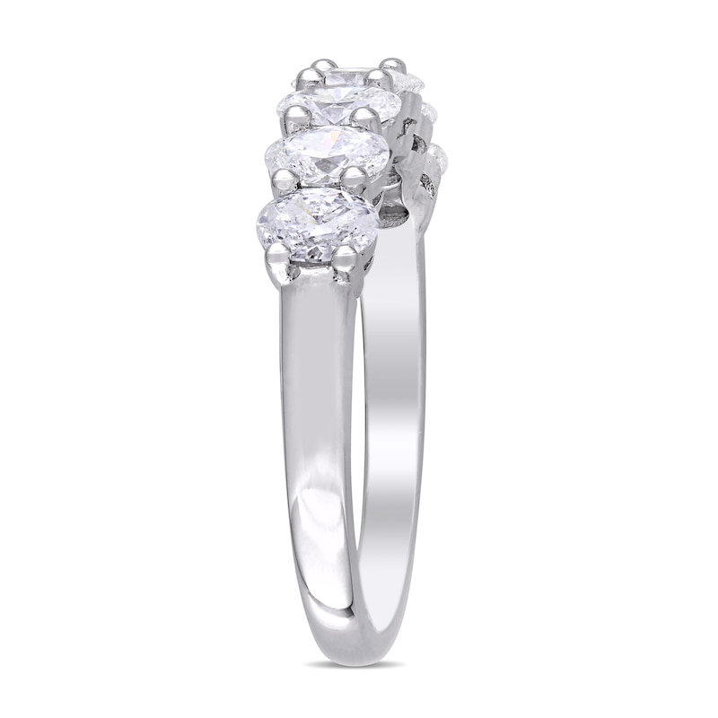 1.29 CT. T.W. Oval Diamond Seven Stone Anniversary Band in 14K White Gold (G/SI2)|Peoples Jewellers