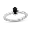 Stackable Expressions™ Oval Onyx Ring in Sterling Silver