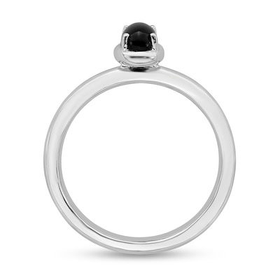 Stackable Expressions™ Oval Onyx Ring in Sterling Silver