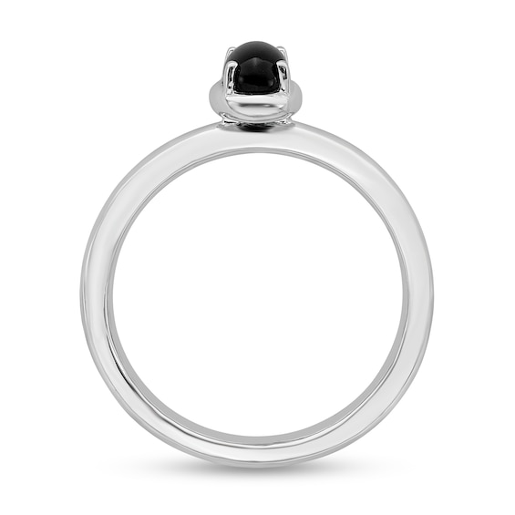 Stackable Expressions™ Oval Onyx Ring in Sterling Silver