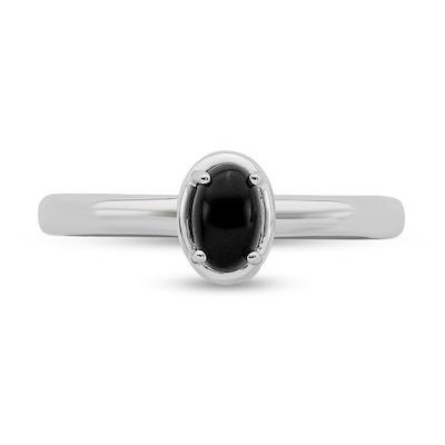 Stackable Expressions™ Oval Onyx Ring in Sterling Silver