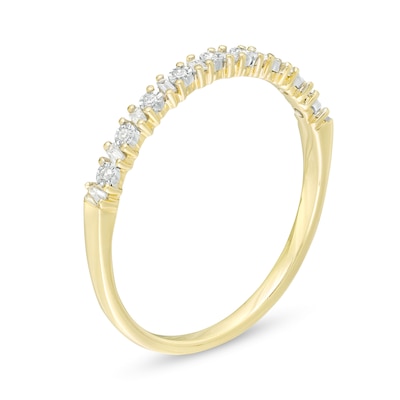 0.065 CT. T.W. Baguette and Round Diamond Alternating Anniversary Band in 10K Gold