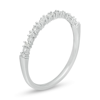 0.065 CT. T.W. Baguette and Round Diamond Alternating Band in 10K White Gold