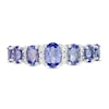 Thumbnail Image 3 of Oval Tanzanite and 0.15 CT. T.W. Diamond Graduated Seven Stone Ring in 10K White Gold