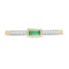 Sideways Emerald and 0.06 CT. T.W. Diamond Stackable Ring in 10K Gold