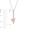 Thumbnail Image 2 of 0.065 CT. T.W. Diamond Butterfly Pendant in Sterling Silver and 10K Rose Gold