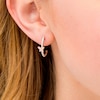 Thumbnail Image 1 of 0.065 CT. T.W. Diamond Butterfly Drop Earrings in Sterling Silver and 10K Rose Gold