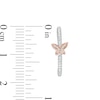 Thumbnail Image 2 of 0.065 CT. T.W. Diamond Butterfly Drop Earrings in Sterling Silver and 10K Rose Gold