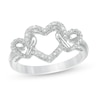 Thumbnail Image 0 of Diamond Accent Triple Intertwined Heart Ring in Sterling Silver