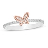 0.065 CT. T.W. Diamond Butterfly Ring in Sterling Silver and 10K Rose Gold