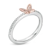 0.065 CT. T.W. Diamond Butterfly Ring in Sterling Silver and 10K Rose Gold