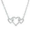 Thumbnail Image 0 of Diamond Accent Triple Intertwined Heart Necklace in Sterling Silver - 17"