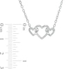 Thumbnail Image 2 of Diamond Accent Triple Intertwined Heart Necklace in Sterling Silver - 17"