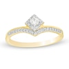 Thumbnail Image 0 of 0.16 CT. T.W. Diamond Tilted Square Frame Chevron Promise Ring in 10K Gold