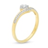 Thumbnail Image 2 of 0.16 CT. T.W. Diamond Tilted Square Frame Chevron Promise Ring in 10K Gold