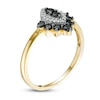 Thumbnail Image 1 of 0.40 CT. T.W. Enhanced Black and White Composite Diamond Marquise Frame Chevron Ring in 10K Gold