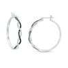 Thumbnail Image 1 of 0.45 CT. T.W Enhanced Black and White Diamond Twist Hoop Earrings in Sterling Silver