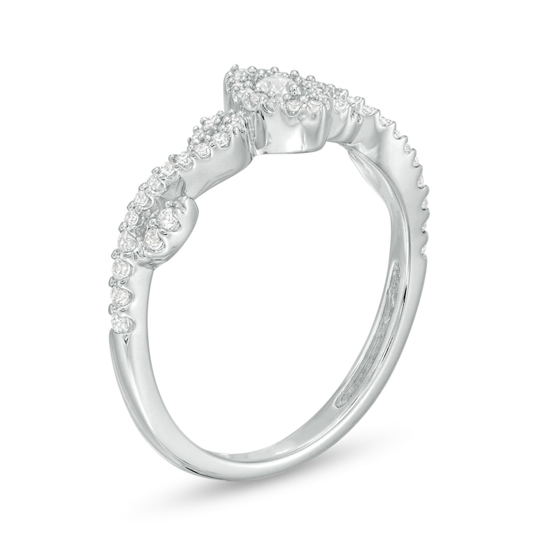 0.23 CT. T.W. Diamond Marquise Frame Promise Ring in 10K White Gold