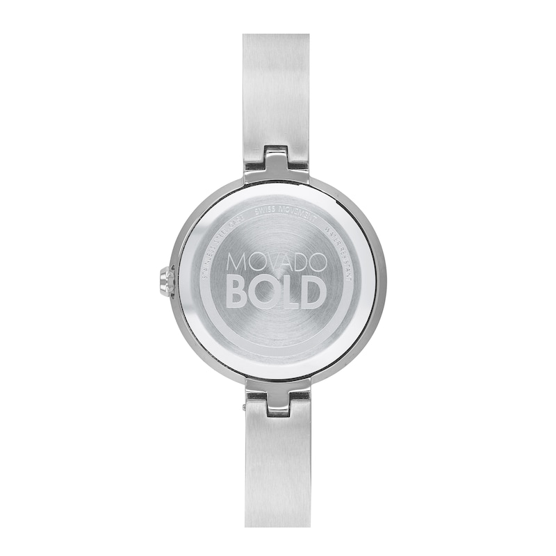 Ladies' Movado Bold® Crystal Bangle Watch with Transparent Mother-of Pearl Dial (Model: 3600629)