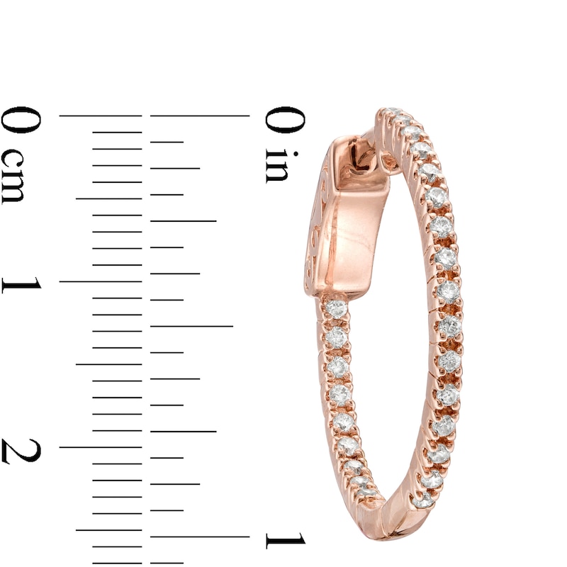 CT. T.W. Diamond Inside-Out Hoop Earrings in 10K Rose Gold|Peoples Jewellers