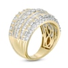 Thumbnail Image 3 of 2.00 CT. T.W. Baguette and Round Diamond Multi-Row Ring in 10K Gold