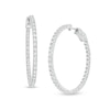 Thumbnail Image 0 of 1.50 CT. T.W. Diamond Inside-Out Hoop Earrings in 10K White Gold