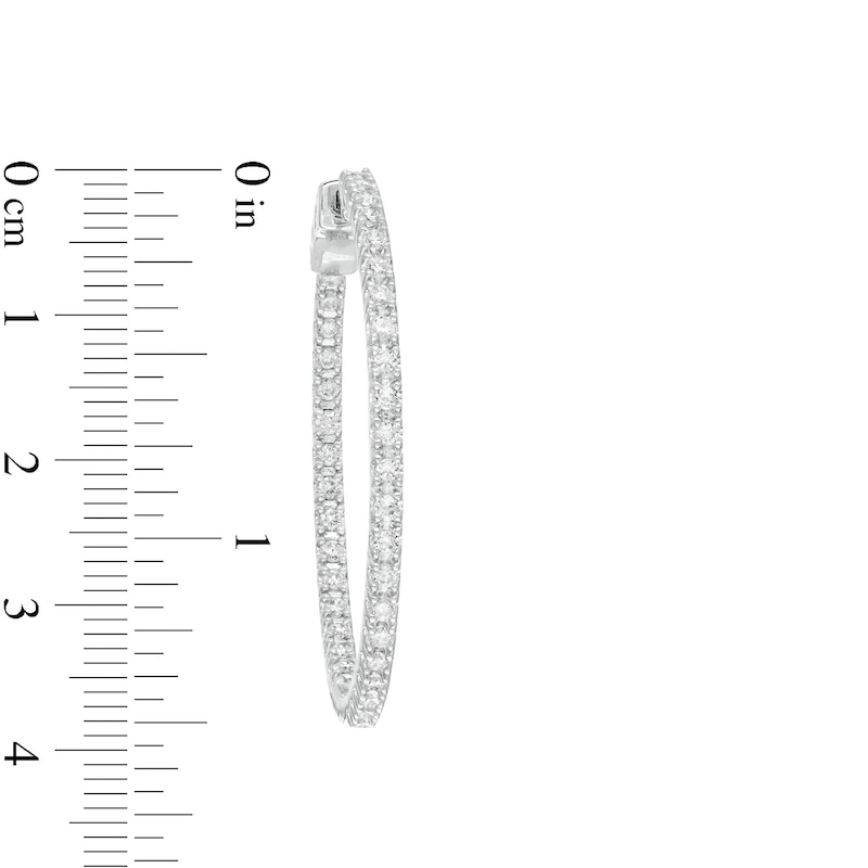 1.50 CT. T.W. Diamond Inside-Out Hoop Earrings in 10K White Gold|Peoples Jewellers