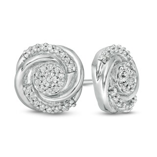 0.145 CT. T.W. Composite Diamond Swirl Stud Earrings in 10K Gold