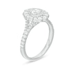 0.95 CT. T.W. Certified Canadian Diamond Scallop Frame Vintage-Style Engagement Ring in 14K White Gold (I/I1)