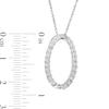 0.10 CT. T.W. Diamond Oval Outline Pendant in Sterling Silver