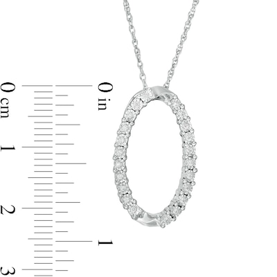 0.10 CT. T.W. Diamond Oval Outline Pendant in Sterling Silver