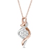 0.145 CT. T.W. Composite Diamond Cascading Flame Pendant in 10K Two-Tone Gold