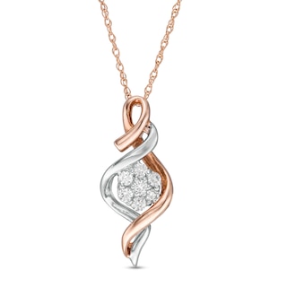 Disney Belle Inspired Rose Jar Diamond Pendant 14K Rose Gold