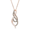 Thumbnail Image 0 of 0.39 CT. T.W. Champagne and White Diamond Cascading Flame Pendant in 10K Rose Gold