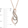 Thumbnail Image 1 of 0.39 CT. T.W. Champagne and White Diamond Cascading Flame Pendant in 10K Rose Gold