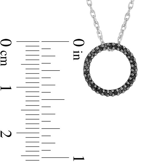 0.09 CT. T.W. Black Diamond Open Circle Pendant in 10K White Gold