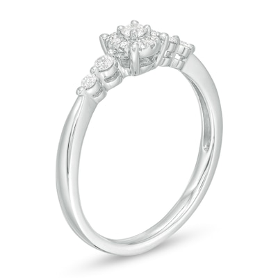 0.20 CT. T.W. Diamond Frame Promise Ring in 10K White Gold