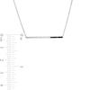 0.12 CT. T.W. Enhanced Black and White Diamond Bar Necklace in Sterling Silver