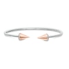 0.067 CT. T.W. Diamond Spiked Open Flex Bangle in Sterling Silver with 14K Rose Gold Plate