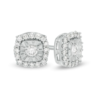 0.15 CT. T.W. Diamond Frame Stud Earrings in Sterling Silver